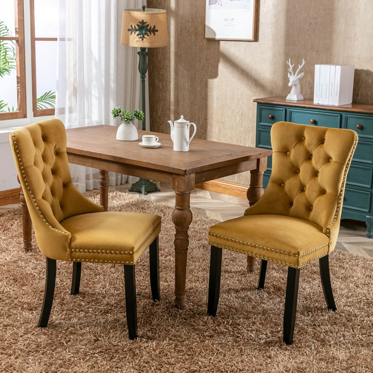 Tufted dining room chairs set of 2 discount