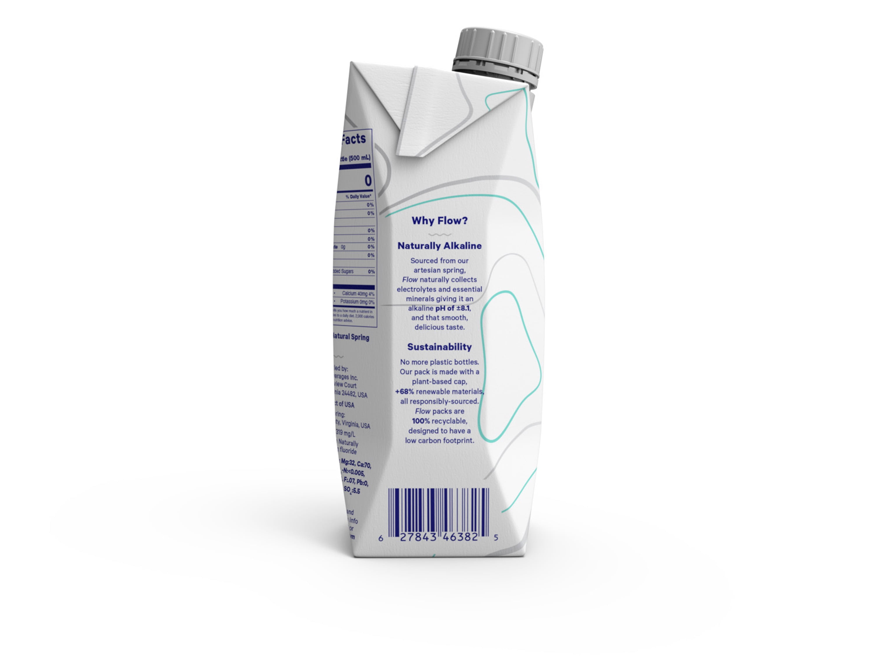 Flow Alkaline Spring Water- 100% Natural Alkaline Spring Water, 16.9 fl oz, 12 Pack Bottles