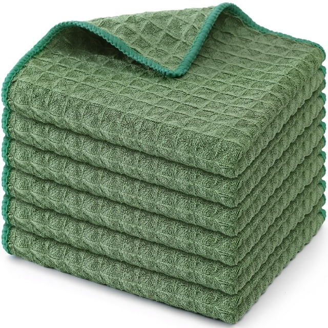 Paños de cocina Homaxy de 30 x 30 cm, paquete de 6, verde