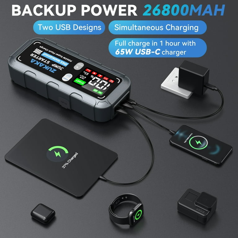ZUKAKA Car Jump Starter 6000A, Portable Battery Pack ZUKAKA Car Jump Starter 6000A, Portable Battery Pack