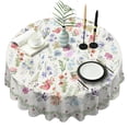 thumbnail image 1 of Nappe Ronde Botanique à Fleurs de Printemps, Housse de Table Sans Plis en Polyester, Nappes Imperméables Réutilisables pour la Déco de la Maison Été Printemps Pique-Nique Salle à Manger Vacances (Ronde,60x60 Pouces), 1 of 6