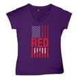 thumbnail image 5 of Remember Everyone Deployed Women's V-Neck T-shirt Until They All Come Home RED Friday Military US Flag American Patriot Tee, 5 of 7