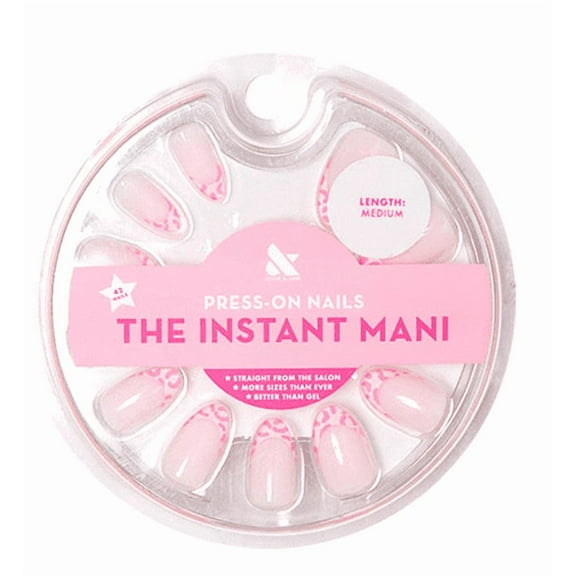 Olive & June The Instant Mani Press-On Nails Almond Medium, Pink Cheetah