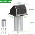 thumbnail image 2 of Cubierta de ventilación para secadora, campana de ventilación de pared, acero galvanizado JYINCPED de 3 pulgadas, 2 of 8