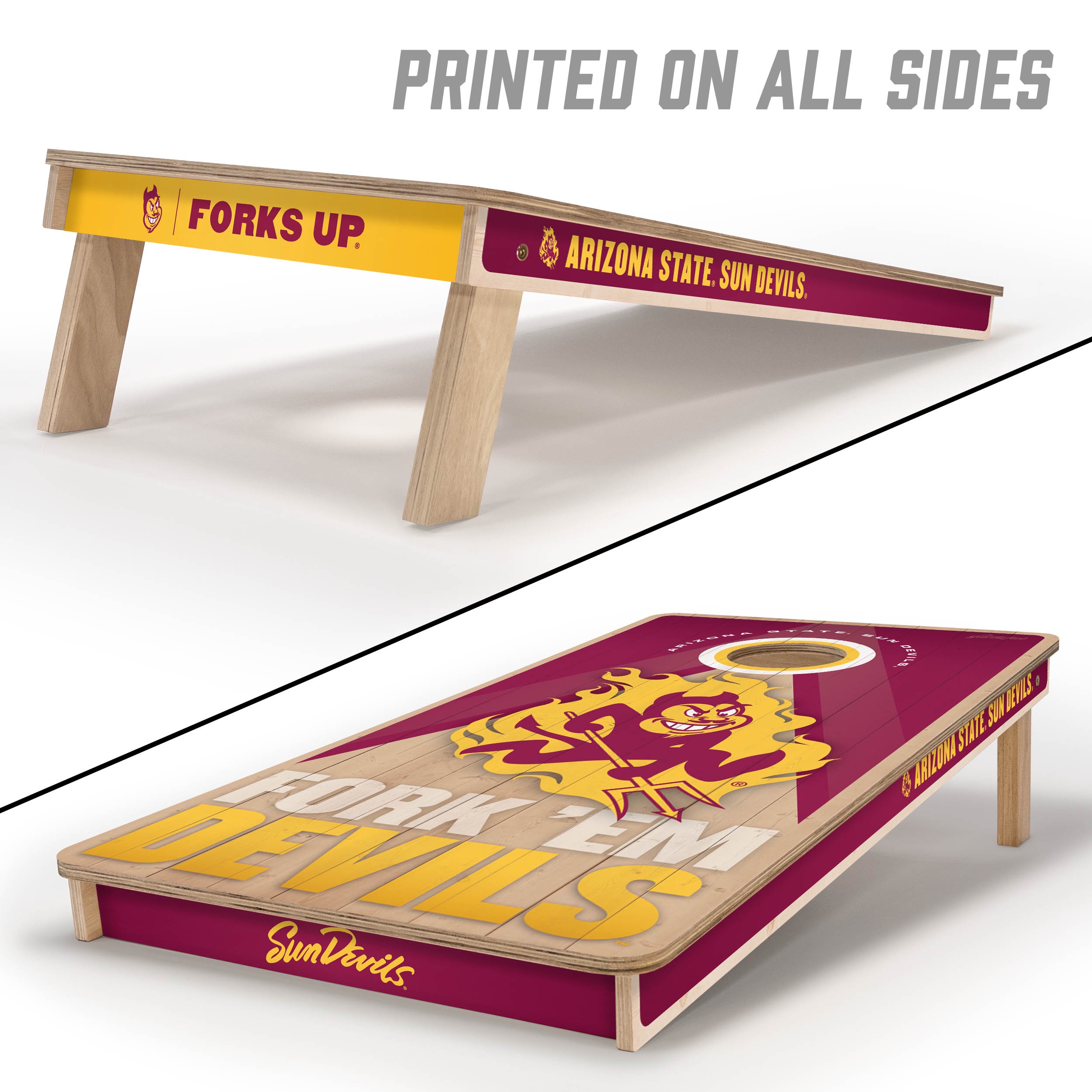 YouTheFan NCAA Arizona State Sun Devils 2x4 Slogan Series Cornhole