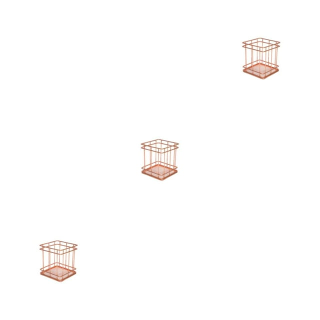 Cesta de almacenamiento multifuncional Yuarrent solución organizada eficiente oficina Durable Oro Rosa 10*9*9