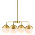 thumbnail image 4 of Linea di Liara Novara 4-Light Gold Chandeliers for Dining Room Light Fixture Over Table Glass Globe Kitchen Pendant Lighting Hanging Ceiling Modern Chandelier, LED Bulbs Included, UL Listed, 4 of 4