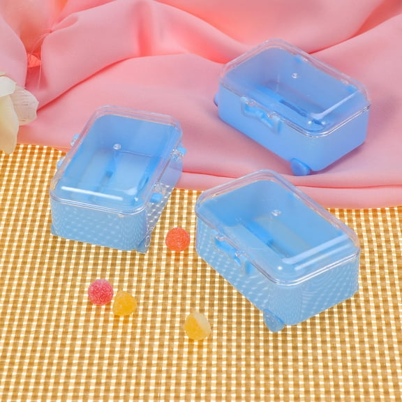 Niceauty Blue Plastic Candy Box for Party Favors with Unique Luggage Shape Design Suitable for Wedding and Birthday Celebrations 12pcs