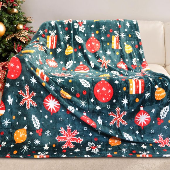 Gogreen Cozy Blanket Printed Blanket Throw Blanket, 300 GSM Fleece Blanket Throw Size Blanket for Home Decoration, Ultra Soft Blanket Microfiber Throw Blanket (Throw - 50" x 60", Christmas Light)