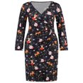 thumbnail image 4 of PENGXIANG Cartoon Imprimé Robe pour les Femmes avec Manches Longues et Col en V Parfait pour Noël, 4 of 7