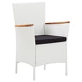 thumbnail image 3 of vidaXL Ensemble de Salle à Manger de Patio Table et Chaises en Rotin Poly Blanc, 3 of 6