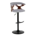 thumbnail image 4 of Gardenia Adjustable Bar Stool, Chrome Bar Stools, Bar Chairs, Swivel Bar Stools, Bar Stools Set of 2 (Light Grey Fabric), 4 of 6