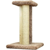 Coastal Charm Premier Triple Cat Scratcher - Multi-Surface Scratching Post with Sisal, Wood, and Carpet, Handcrafted in The USA