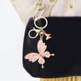 thumbnail image 3 of enjoywould Oil-dipping Rhinestone Butterflies Keychain Women Girls Portable Zinc Alloy Backpack Purse Ornament Butterflies Key Ring Holder Pendant Bag Accessories, 3 of 5