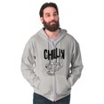 thumbnail image 3 of Sloth Chillin Animal Lovers Funny Zip Up Hoodie Men's Women's Brisco Brands S, 3 of 6