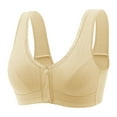 thumbnail image 2 of Fsqjgq Front Closure Bras for Women Plus Size Comfortable Middle And Old Age Thin Underwear T-Shirt Bras Seamless Unlined Padded Wireless Bras Beige 42, 2 of 3