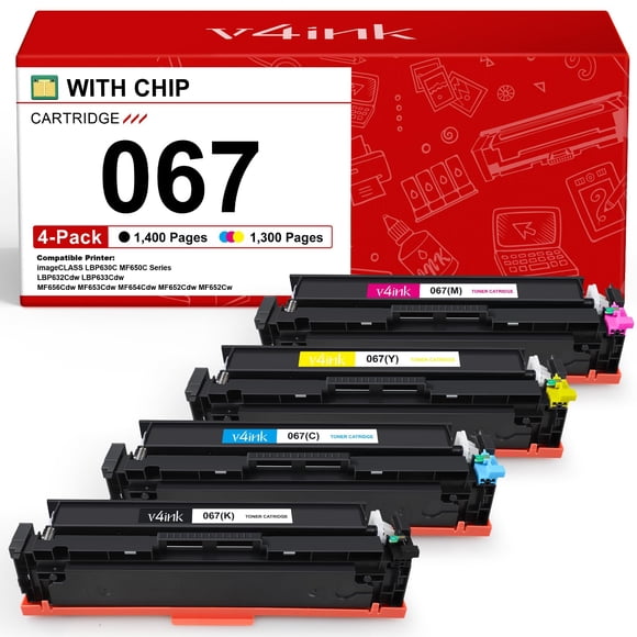 Juego de cartuchos de tóner v4ink 067 compatible con impresora Canon