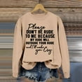 thumbnail image 2 of Women's Please Don't Be Rude Lettering Printed Round Neck Long Sleeve Sweatshirt, 2 of 2