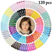 Bangcool 120PCS Hair Clips for Girls Assorted Colors 2 inch Drop Shape Hair Barrette Pins Metal Snap Hair Clip Hair Accessories for Baby Girls Kids Women