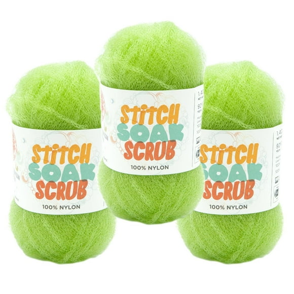 Lion Brand Stitch Soak Scrub™ Yarn #4 Medium/ Worsted Nylon Yarn 40g/ 84m 3-Pack