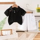 thumbnail image 2 of Odeerbi 1-7 Años Conjunto de Verano Para Niños Camiseta de Manga Corta Con Cuello Abotonado de Algodón Pantalones Cortos Conjunto de Dos Piezas, 2 of 6