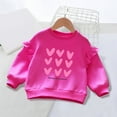 thumbnail image 2 of idosla Toddler Baby Girls Heart Sweatshirt Kids Valentine's Party Outfit Shirt Long Sleeve Tops (Hot Pink, 1-2 Years), 2 of 7