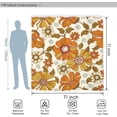 thumbnail image 3 of Retro Flower 70s Shower Curtain Set 71Wx71H Inches Vintage Floral Hippie Aesthetic Orange Groovy Cute Polyester Waterproof Cloth Bathroom Curtain with 12 Hooks, 3 of 5