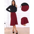 thumbnail image 2 of DARING DIVA Women's High Waisted Business Fishtail Midi Skirt Medium Red, 2 of 6