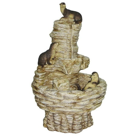 Tres Amigos Playful Otter Cascading Garden Fountain