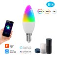 thumbnail image 2 of WiFi Smart Bulb RGB+WW+CW LED Candle Bulbs E14 Chandelier Light Bulbs SmartLife APP Remote Control Compatible with Home Voice Control Dimmable 3000K-6000K 4W(40W Equivalent), 2 of 7