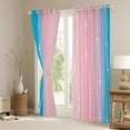 thumbnail image 2 of YST Blue and Pink Gradient Blackout Curtains Watercolor Art Curtains, Geometry Lines Curtains & Drapes Ombre Stripe Living Room Curtains, Modern Abstract Aesthetic Window Curtains, 2 of 5