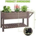 thumbnail image 6 of MEDEHOO Elevated Wooden Planter Box with Locking Casters - 52.7" L x 22" W x 30" H Raised Garden Bed, Removable Liner & 230lb Weight Capacity for Outdoor Plants, 6 of 11