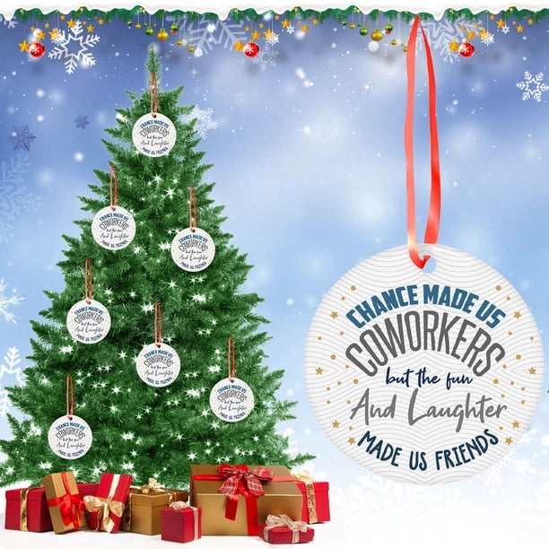Adorno para árbol de Navidad | Decoración redonda plana de PVC de 3", impresión de doble cara, decoración clásica navideña, incluye cinta para colgar, plástico duradero de 1/8" y acento festivo para