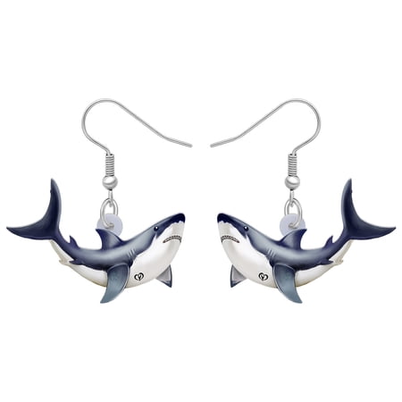 Acrylic Shark Earrings Ocean Animals Dangle Jewelry For Women Sea Lovers Charm Summer Holiday Gifts