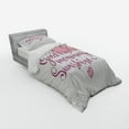 thumbnail image 3 of Ambesonne Saying Bedding Set 4 Pcs, Sleeping Pink Cat and Text, Queen, Peach Violet, 3 of 3