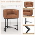 thumbnail image 7 of Dycanpo 26'' Counter Height Bar Stools Set of 4 with Backrest and Arms,Faux leather (Brown-Black), 7 of 7