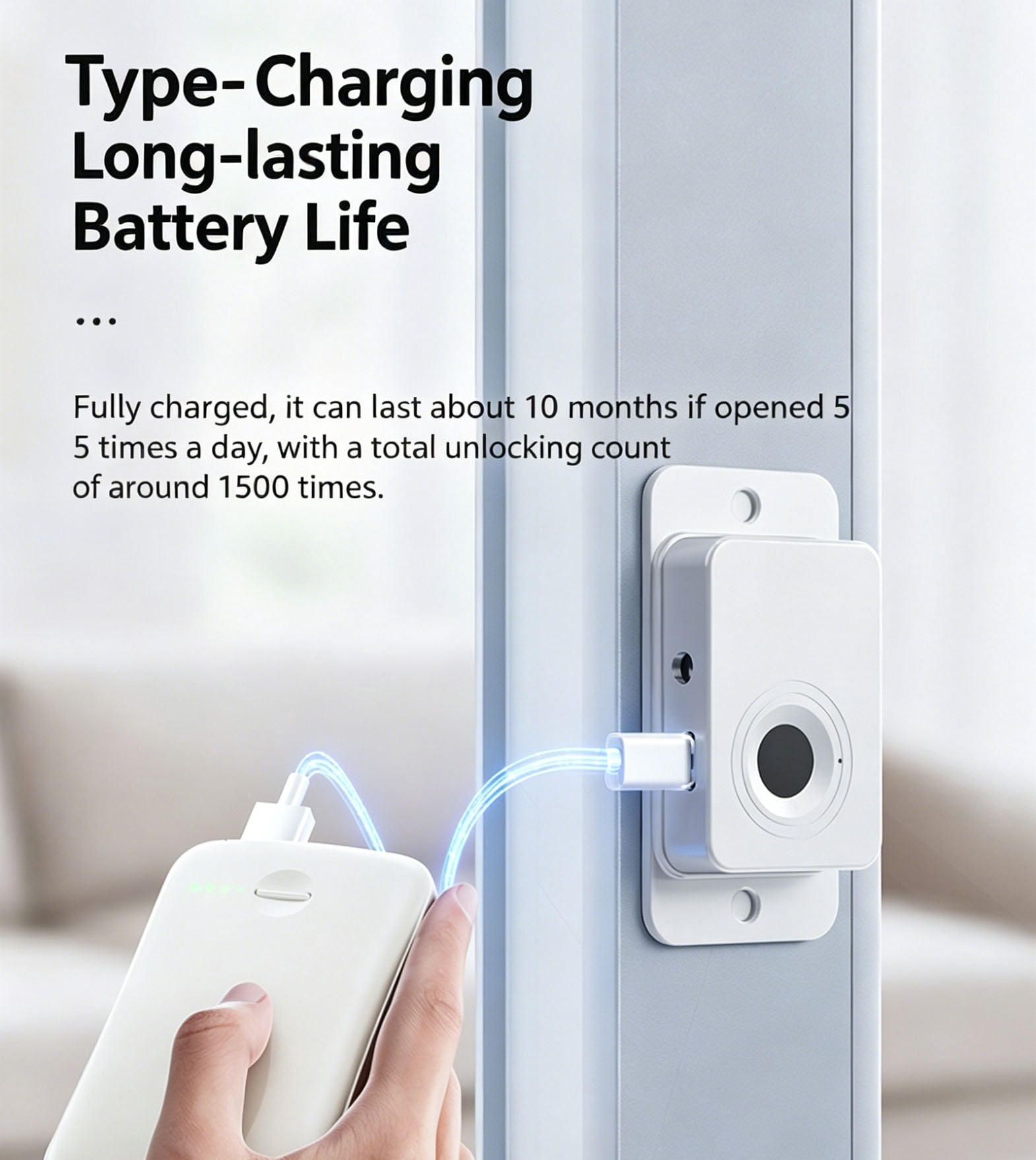 Fingerprint Door & Window Lock, Keyless Entry with 20 Fingerprints, Child & Pet Proof, Custom Ventilation Limit, No Drill/Screw Installation for Home Safety