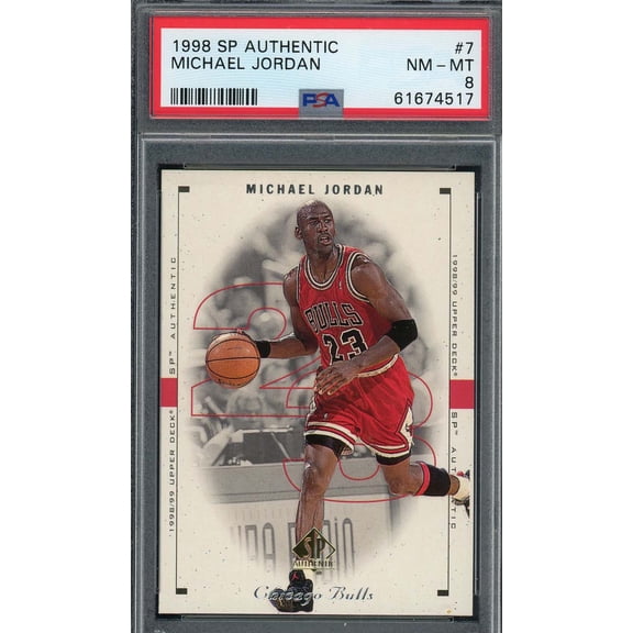 Michael Jordan 1998 Upper Deck SP Authentic Basketball Card #7 Graded PSA 8