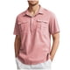 thumbnail image 1 of Camisa de Manga Corta de los Hombres con Botón de Color Sólido Blusa de Cuello con Bolsillo, Top de Poliéster Casual para Toda la Temporada de Uso Diario Y Casual, 1 of 5