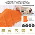 thumbnail image 5 of PiccoCasa Decorative Fringe Throw Blanket for Couch Bed Sofa Acrylic Knit Woven Blanket 50"x60" Orange, 5 of 6