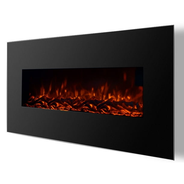 Ryan Rove Valencia 50 Black Ventless Heater Electric Wall Mounted Fireplace Log Com Ryan Rove Valencia 50 Black Ventless, No Heat Fireplace Logs
