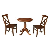International Concepts 3 Piece 30" Round Dining Set in Espresso