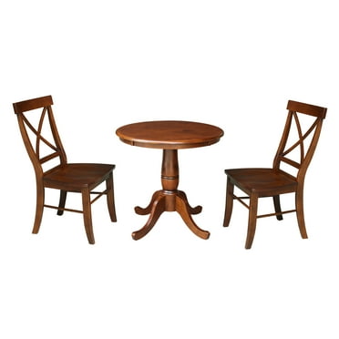 International Concepts 3 Piece 30" Round Dining Set in Espresso