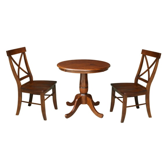 International Concepts 3 Piece 30" Round Dining Set in Espresso