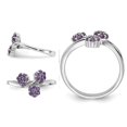 thumbnail image 3 of 1/4 Carat (ctw) Amethyst Tri-Flower Ring in Sterling Silver, 3 of 4