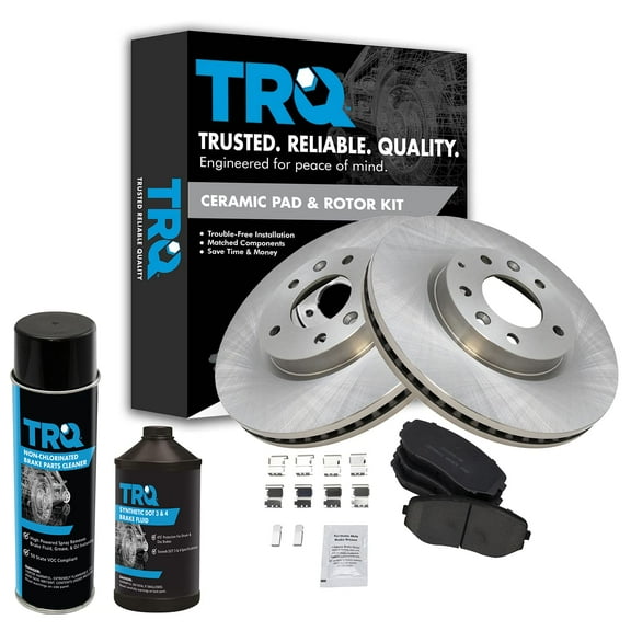 TRQ Front Ceramic Brake Pad & Rotor Kit of 2 Kit w/Chemicals BKA15671 Fits select: 2007-2012 MAZDA CX-7