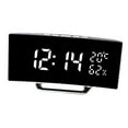 thumbnail image 2 of Reloj despertador digital LED con función de repetición de 12/24 horas y luz ajustable de 3 niveles para escritorio. Blanco, 2 of 9