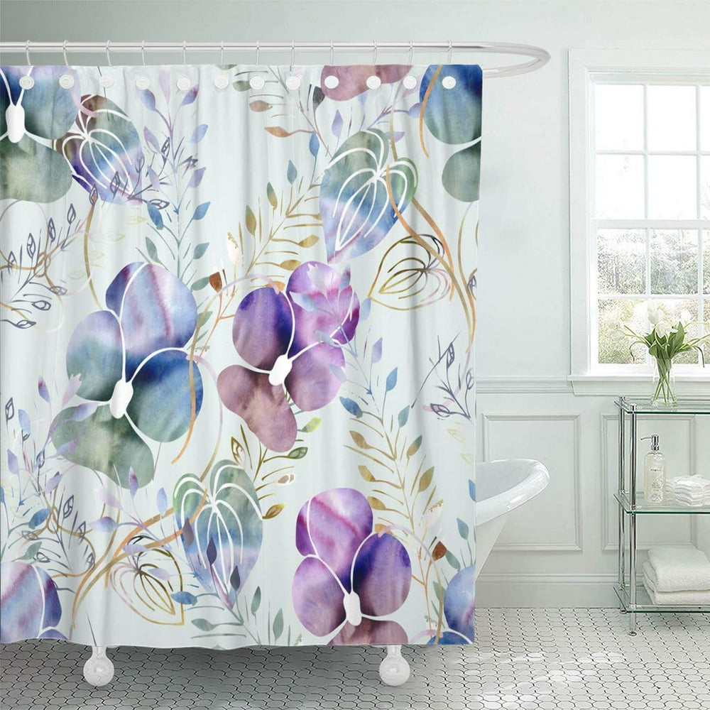 KSADK Green Pattern Blue Abstract Viola Flower Colorful Artistic Purple