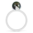 thumbnail image 2 of ANGARA Trillium Tahitian Cultured Pearl Solitaire Ring in 14K White Gold for Women | June Birthstone, Birthday, Anniversary, Jewelry Gift for Women | Pearl Ring, 2 of 8