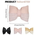 thumbnail image 3 of Lssam Bow Accent Pillow Premium Pink Decorative Cushion in a Distinctive Bow Shape Featuring Intricate Lace Inlays and a Soft Ruffle Border Plush and Supportive Throw Pillow for Sectional Sofa, 3 of 9
